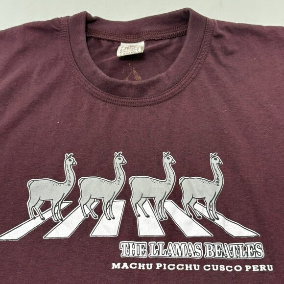 Inca Machu Picchu Cusco Peru Llamas Beatles TShirt Women Size S Souvenir Trip - Picture 3 of 10